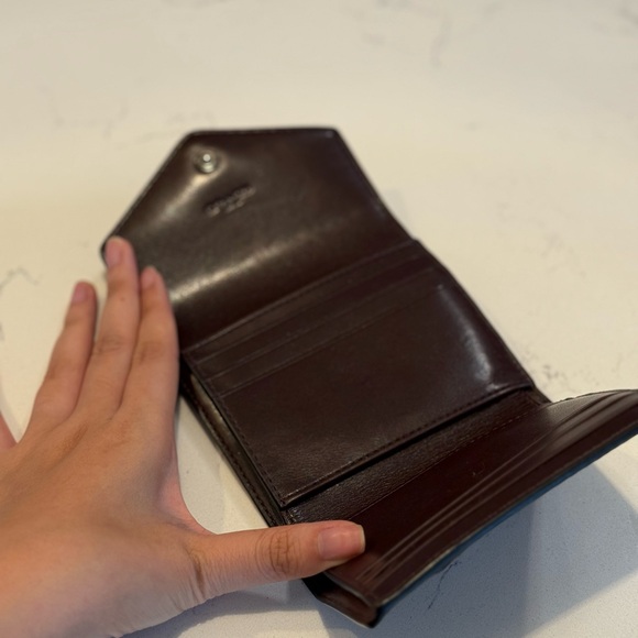 Coach Wyn Small Brown Leather Wallet with Floral Print - Picture 3 of 8